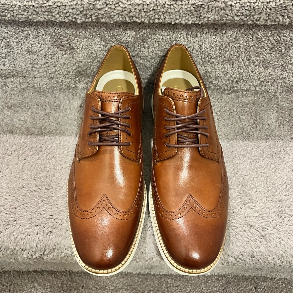 Cole Haan Men's Tan Leather Wingtip Oxfords